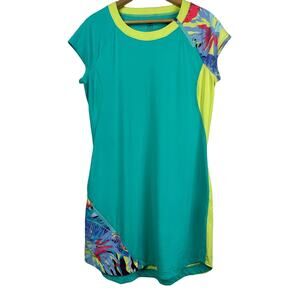 Title Nine Women's Athletic Dress Blue Green Pockets Med Outdoor Active Travel